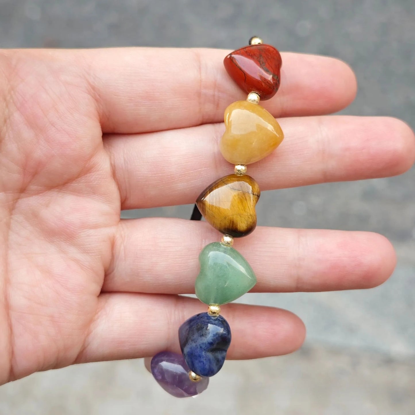 7 Chakra Heart Crystal Bracelet