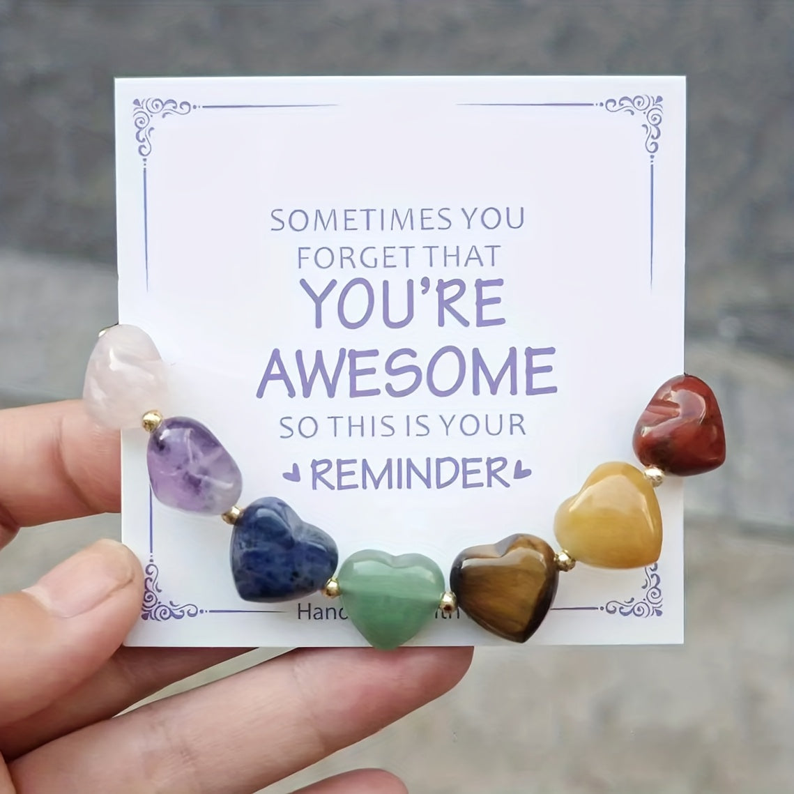 7 Chakra Heart Crystal Bracelet