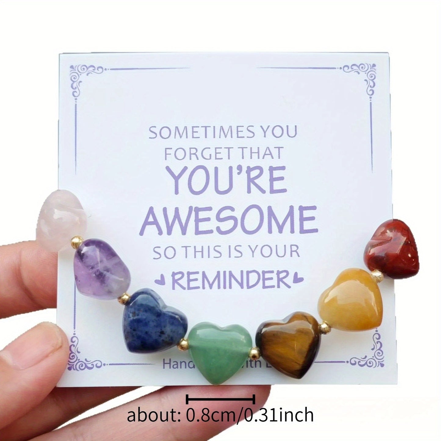 7 Chakra Heart Crystal Bracelet