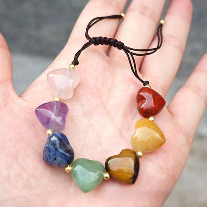 7 Chakra Heart Crystal Bracelet