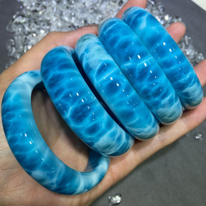 Larimar Love Healing Bracelet · Natural Sea Blue Stone for Emotional Calm & Heart Chakra Healing