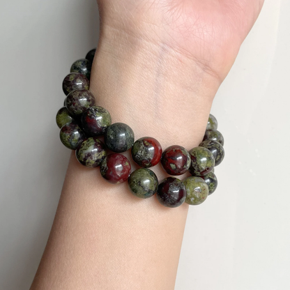 Bloodstone Bracelet Handmade Gemstone 10mm