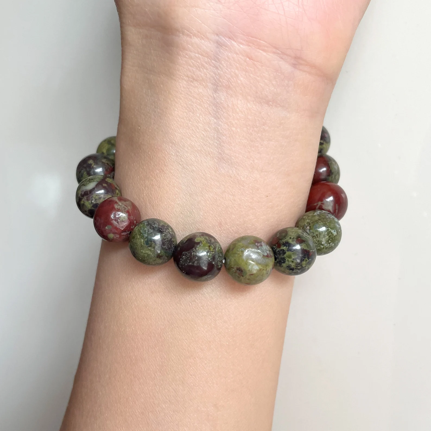Bloodstone Bracelet Handmade Gemstone 10mm