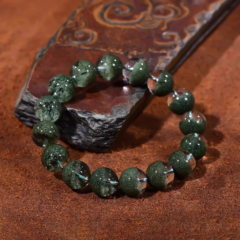 Green Phantom Crystal Bracelet – Heart Healing & Love Growth Energy Stone