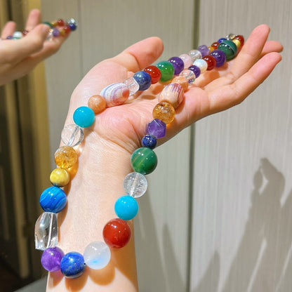 Natural Amethyst, Clear Quartz, Lapis Lazuli & Tiger Eye Necklace – Love Healing & Emotional Balance Crystal Jewelry