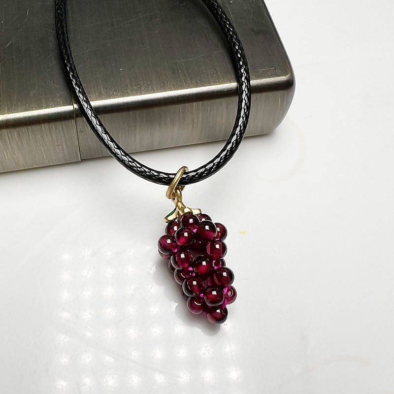 Natural Garnet “Grape Cluster” Pendant · Passion, Love Attraction & Heart Healing Crystal Necklace