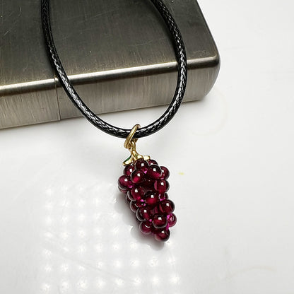 Natural Garnet “Grape Cluster” Pendant · Passion, Love Attraction & Heart Healing Crystal Necklace