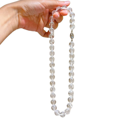 Natural Clear Quartz & White Agate Necklace – Love Healing Crystal Jewelry for Emotional Clarity