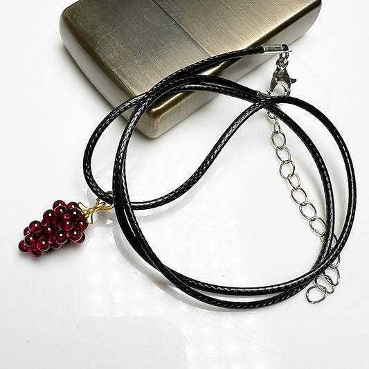 Natural Garnet “Grape Cluster” Pendant · Passion, Love Attraction & Heart Healing Crystal Necklace