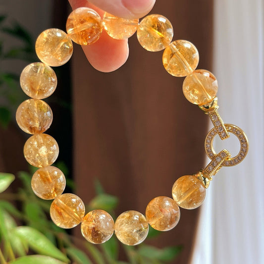 Natural Citrine Bracelet – High-Quality Chinese Style Crystal for Love Healing & Emotional Confidence