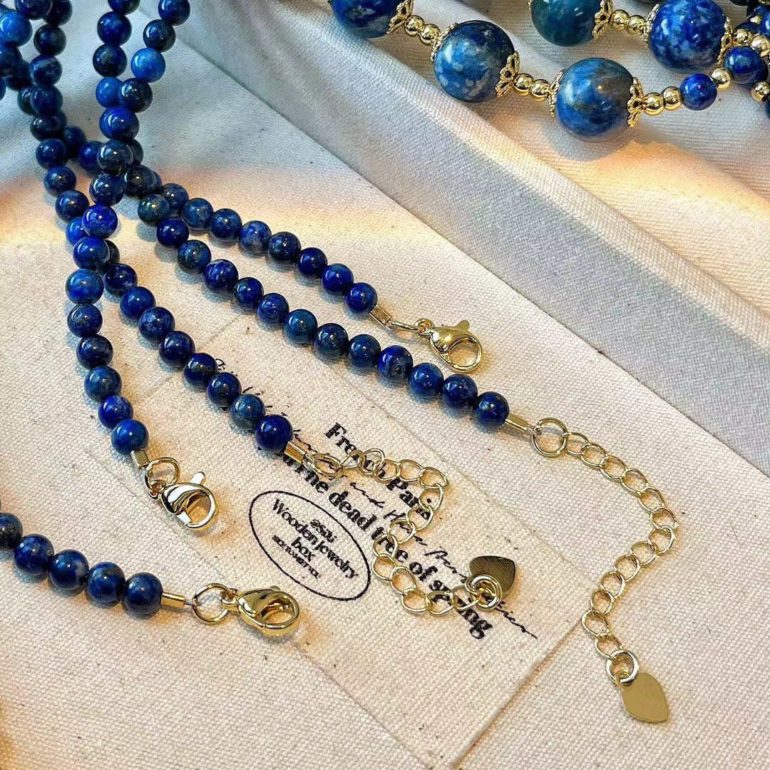 Lapis Lazuli & Clear Quartz Necklace – Love Healing and Emotional Clarity Crystal Jewelry