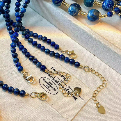 Lapis Lazuli & Clear Quartz Necklace – Love Healing and Emotional Clarity Crystal Jewelry