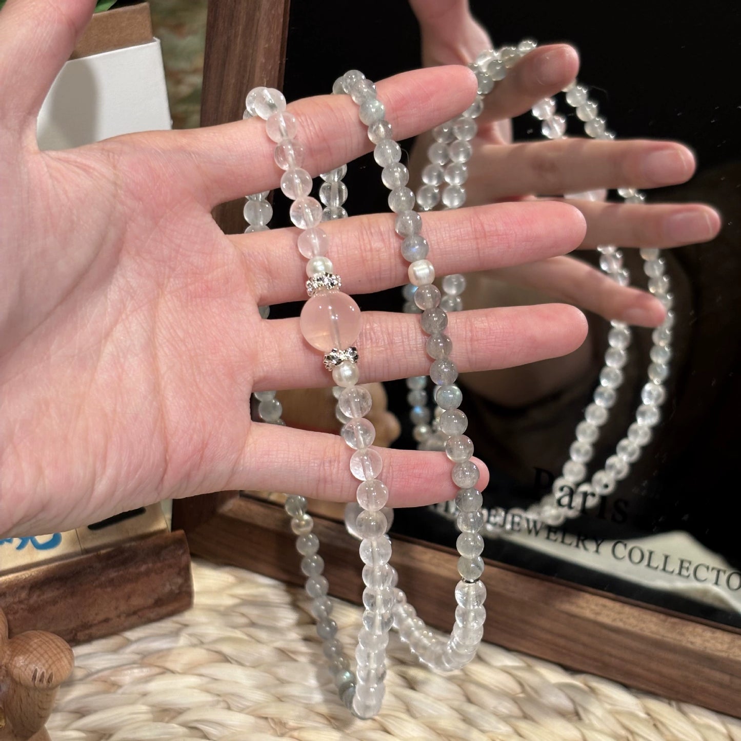 Mozambique Rose Quartz Double Bracelet – Love Healing Crystal for Self-Love & Heart Chakra Balance