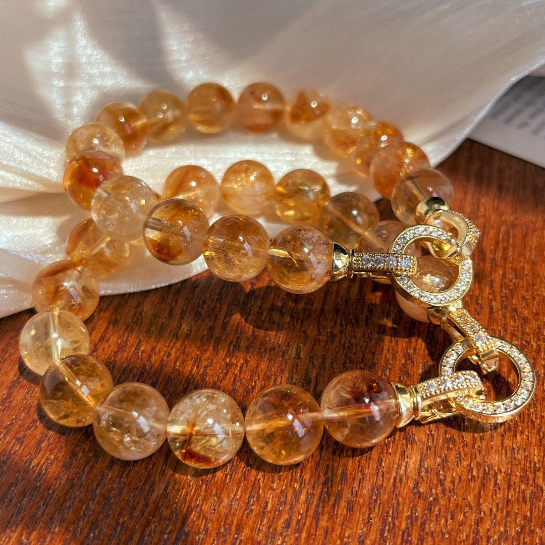 Natural Citrine Bracelet – High-Quality Chinese Style Crystal for Love Healing & Emotional Confidence