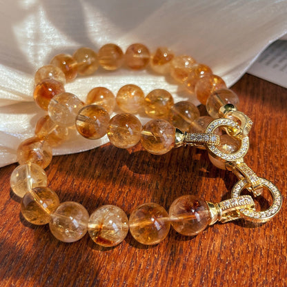Natural Citrine Bracelet – High-Quality Chinese Style Crystal for Love Healing & Emotional Confidence