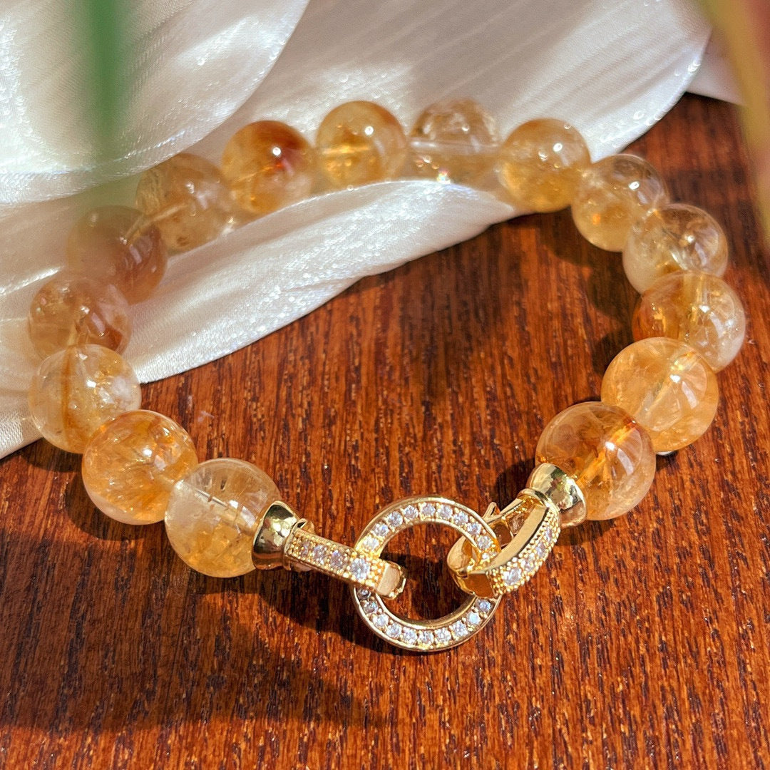 Natural Citrine Bracelet – High-Quality Chinese Style Crystal for Love Healing & Emotional Confidence
