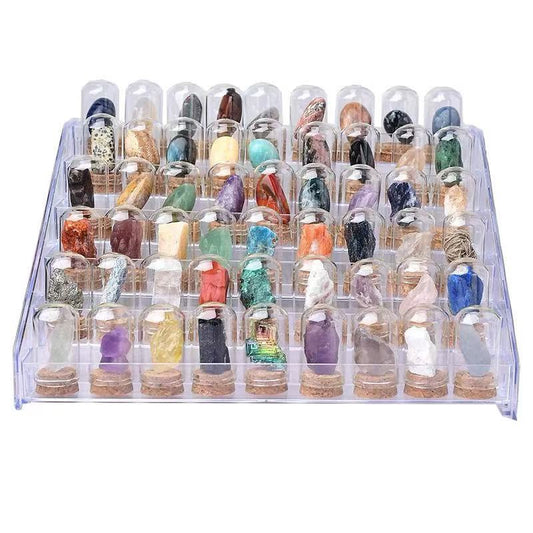 Crystal Specimen Bottle Display Stand | Love Healing Crystal Decor | Energy Manifestation Shelf