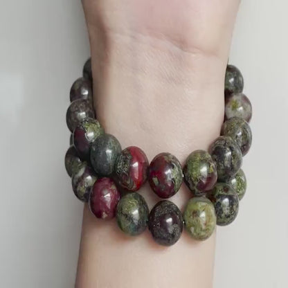 Bloodstone Bracelet Handmade Gemstone 10mm