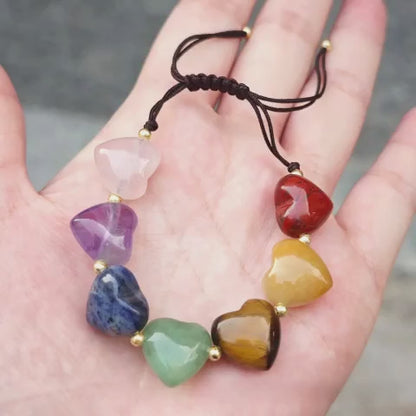 7 Chakra Heart Crystal Bracelet